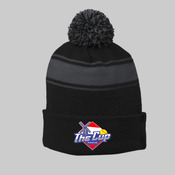 Stripe Pom Pom Beanie